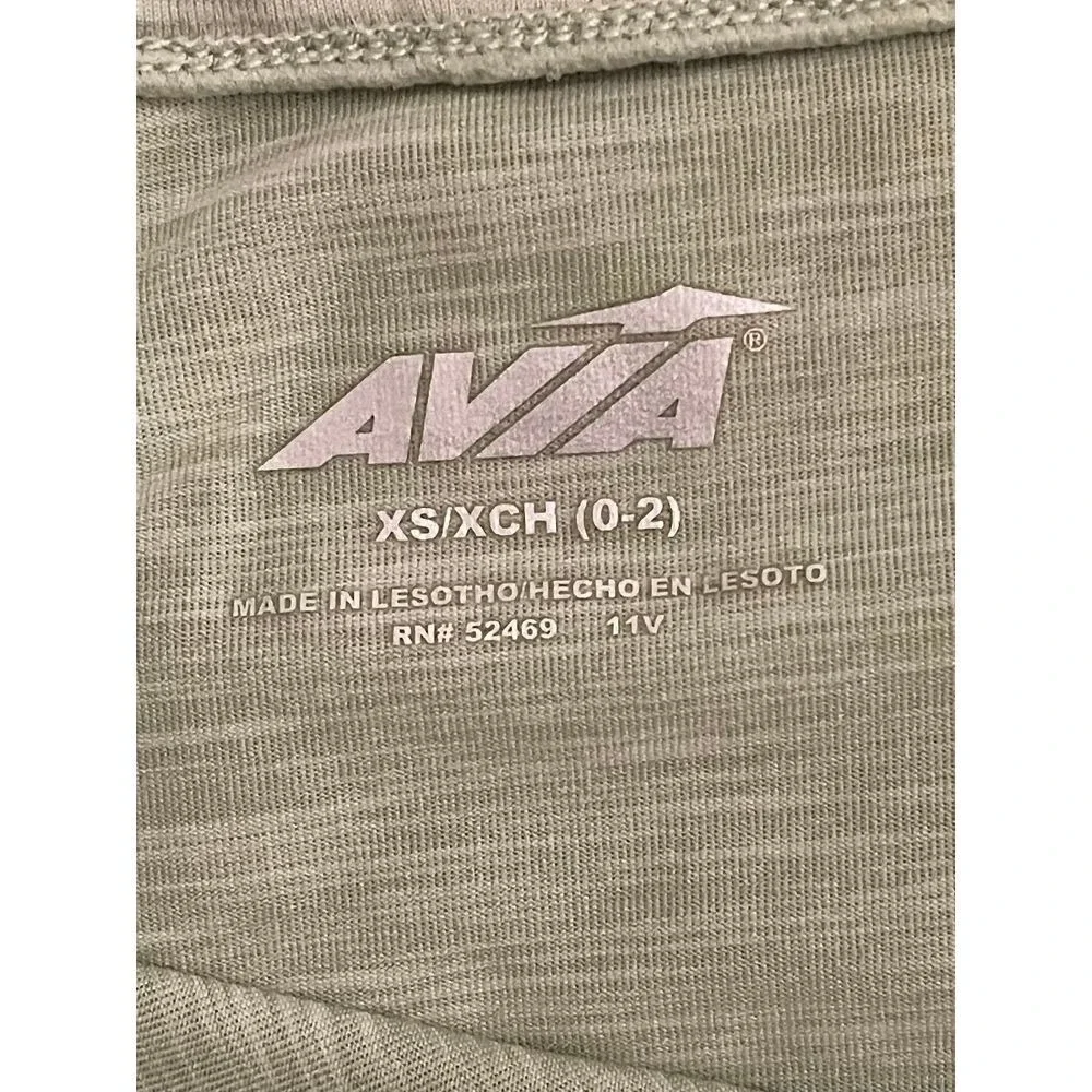 AVIA Womens XS Heathered‎ Green Activewear Pullover 1/4 Zip Thumb Hole